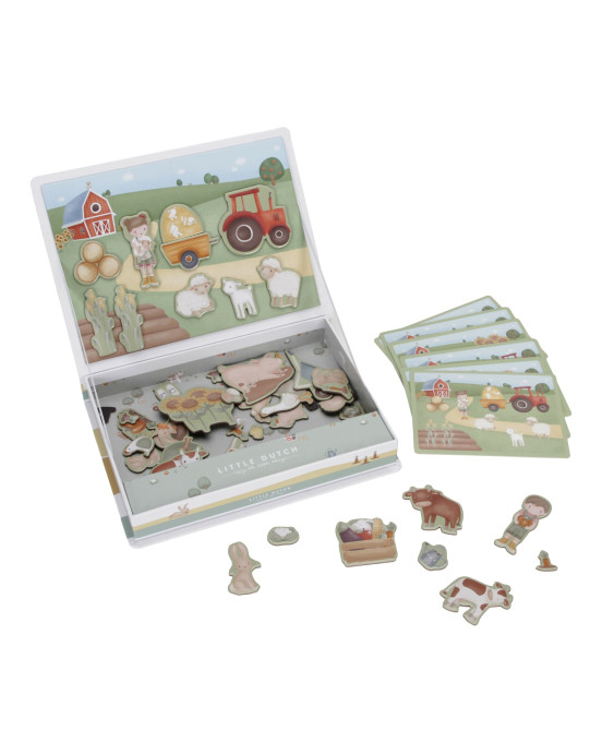 LITTLE DUTCH. Μαγνητικό παιχνίδι σύνθεσης εικόνων σε κασετίνα Little Farm FSC