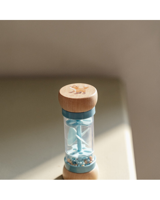 LITTLE DUTCH. Ξύλινη κουδουνίστρα με ήχο βροχής Forest Friends FSC