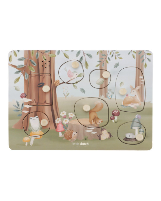 LITTLE DUTCH. Ξύλινο παζλ με ήχους Forest Friends FSC
