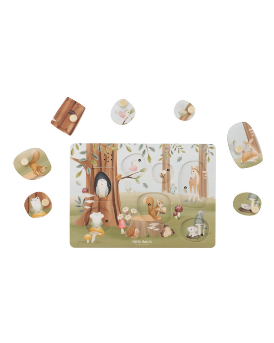 LITTLE DUTCH. Ξύλινο παζλ με ήχους Forest Friends FSC