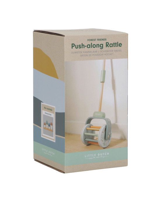 LITTLE DUTCH. Ξύλινη τρεχαλίτσα-κουδουνίστρα με κοντάρι Forest Friends FSC