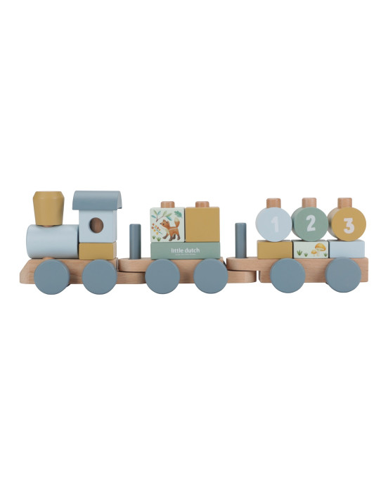 LITTLE DUTCH. Ξύλινο τρενάκι με άσκηση λεπτής κίνησης Forest Friends FSC