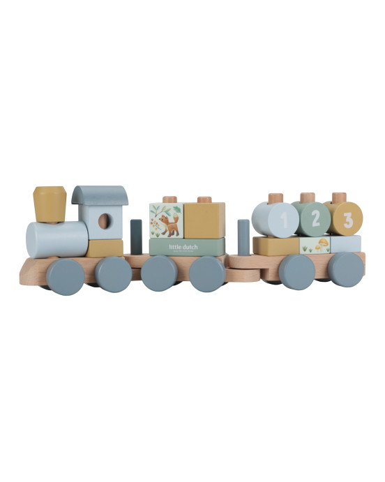 LITTLE DUTCH. Ξύλινο τρενάκι με άσκηση λεπτής κίνησης Forest Friends FSC