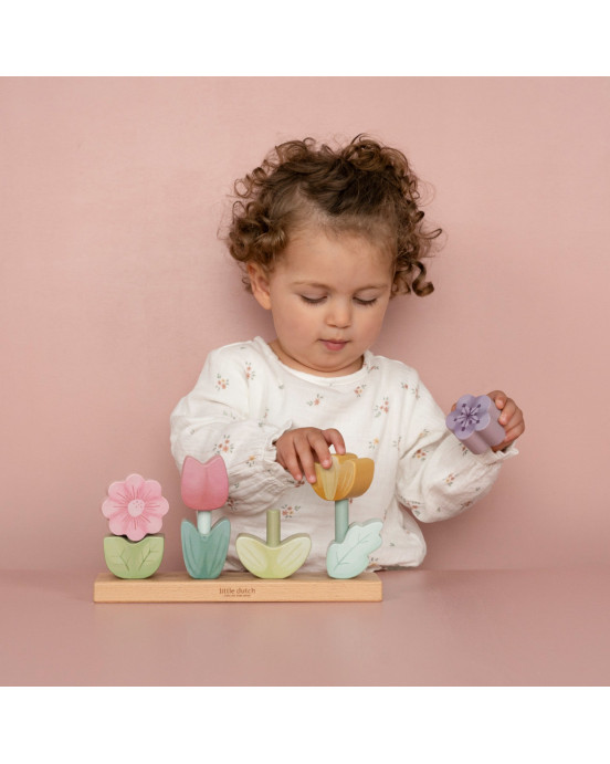 LITTLE DUTCH. Ξύλινο παιχνίδι ταξινόμησης λουλουδάκια Fairy Garden FSC