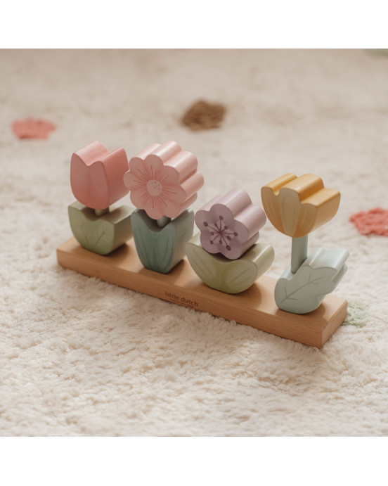LITTLE DUTCH. Ξύλινο παιχνίδι ταξινόμησης λουλουδάκια Fairy Garden FSC
