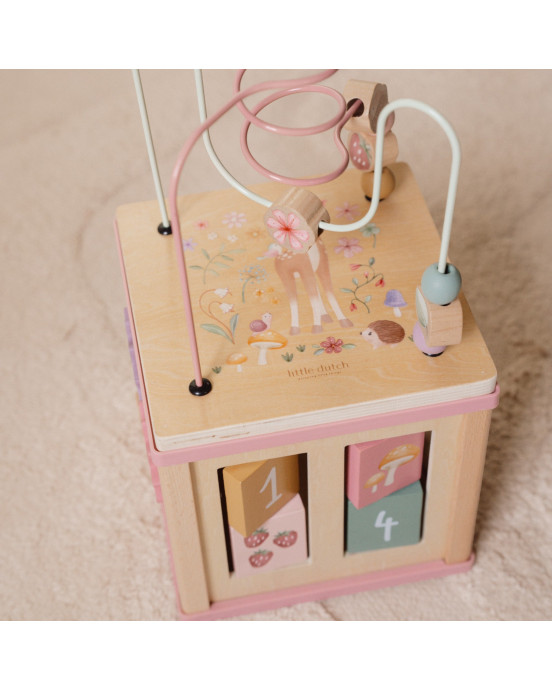 LITTLE DUTCH. Ξύλινος κύβος δραστηριοτήτων με προγραφή Fairy Garden FSC