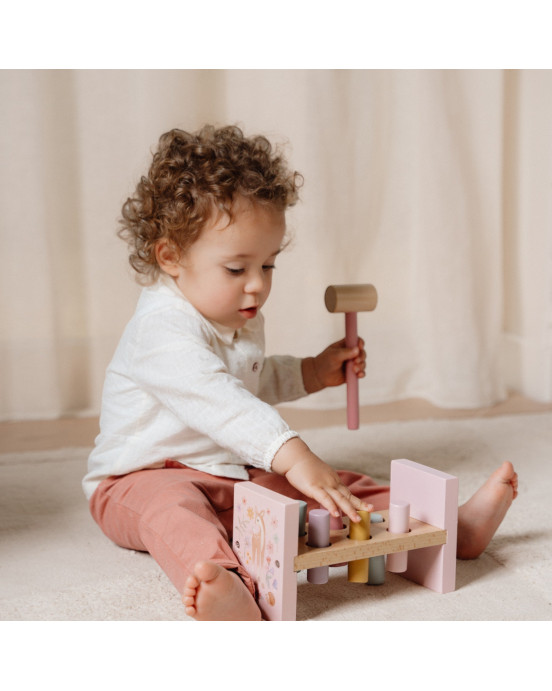 LITTLE DUTCH. Ξύλινο παιχνίδι αντιστοίχισης με σφυρί Fairy Garden FSC