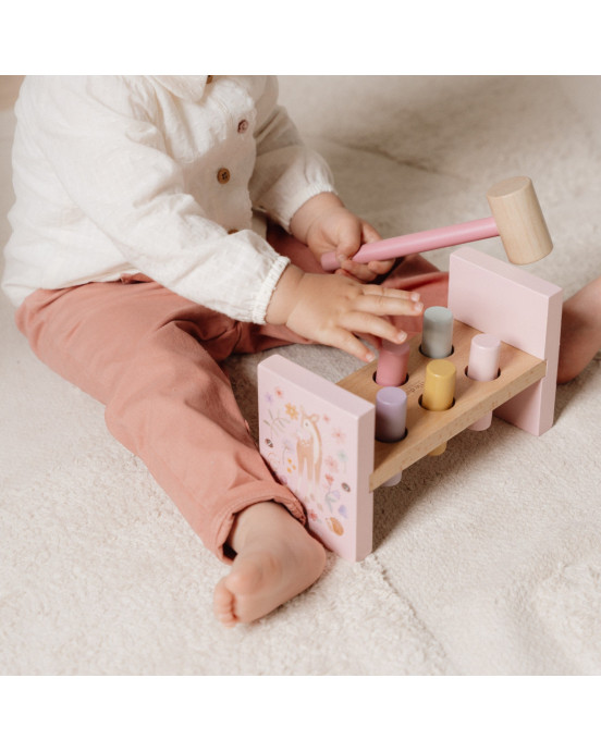LITTLE DUTCH. Ξύλινο παιχνίδι αντιστοίχισης με σφυρί Fairy Garden FSC