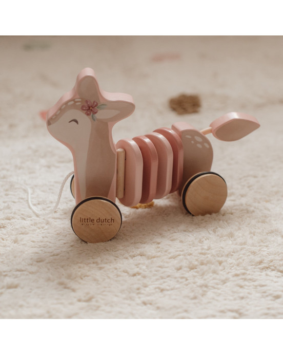 LITTLE DUTCH. Ξύλινη τρεχαλίτσα κινούμενο ελαφάκι Fairy Garden FSC