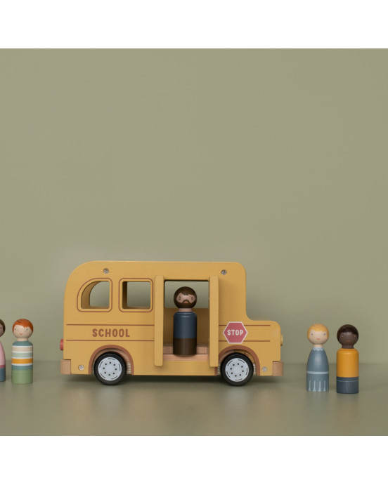 LITTLE DUTCH. Ξύλινο σετ σχολικό λεωφορείο FSC