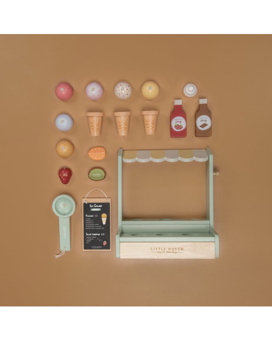 LITTLE DUTCH. Ξύλινο σετ παιχνιδιού παγωτατζίδικο FSC