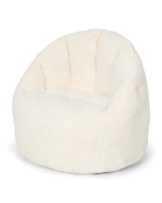 LITTLE DUTCH. Υφασμάτινη παιδική πολυθρόνα-πουφ teddy - λευκό