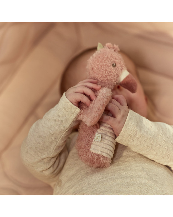 LITTLE DUTCH. Υφασμάτινη κουδουνίστρα Flamingo GRS