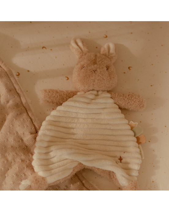 LITTLE DUTCH. Υφασμάτινο ανάγλυφο ντουντού κουνελάκι Newborn Naturals GRS