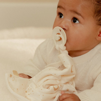 LITTLE DUTCH. Υφασμάτινο ντουντού με μασητικό Newborn Naturals GRS