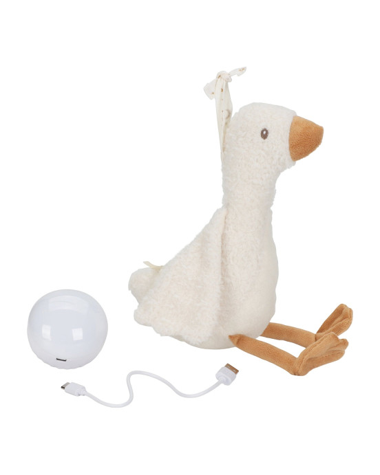 LITTLE DUTCH. Υφασμάτινη χήνα με φωτισμό, λευκούς ήχους & μουσική - επαναφορτιζόμενη