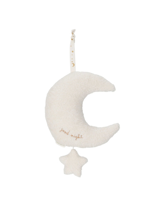 LITTLE DUTCH. Υφασμάτινο μουσικό φεγγαράκι Newborn Naturals GRS