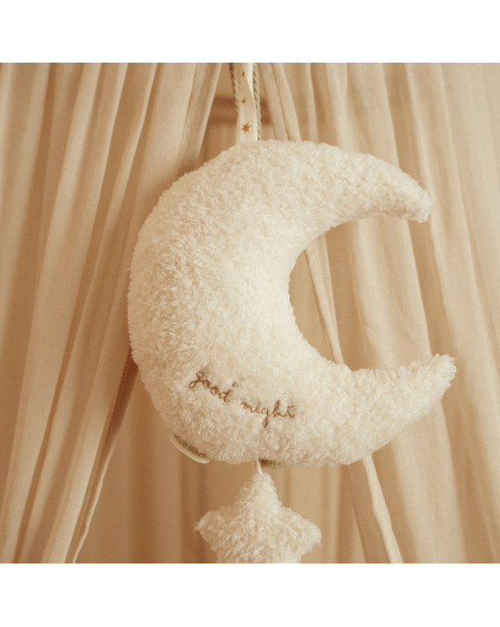 LITTLE DUTCH. Υφασμάτινο μουσικό φεγγαράκι Newborn Naturals GRS