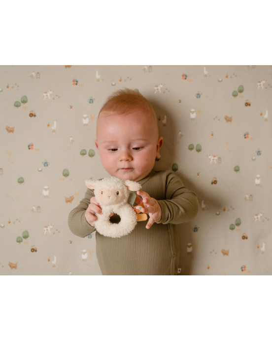 LITTLE DUTCH. Υφασμάτινη κουδουνίστρα Προβατάκι Little Farm