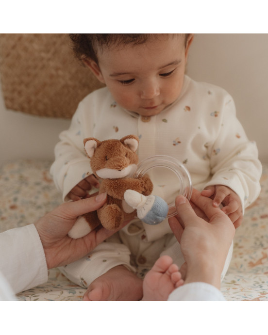 LITTLE DUTCH. Υφασμάτινη κουδουνίστρα αλεπού με κρίκο Forest Friends GRS