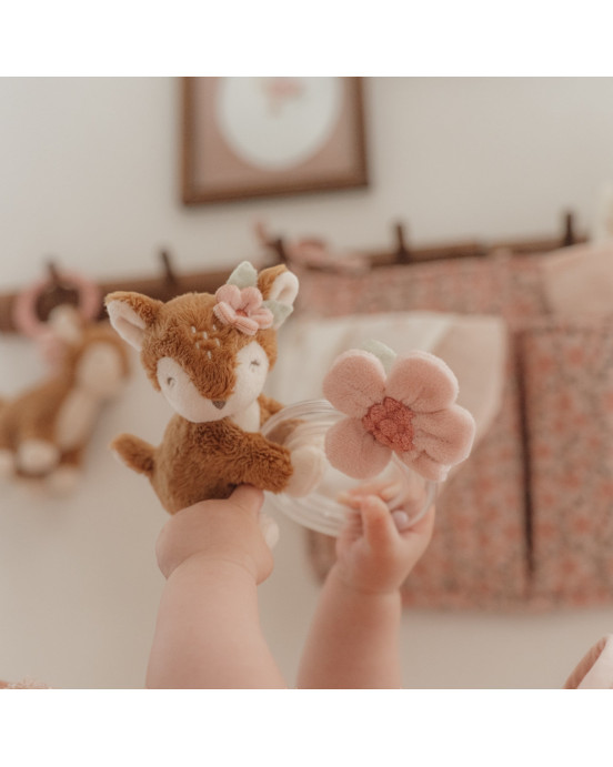 LITTLE DUTCH. Υφασμάτινη κουδουνίστρα ελαφάκι με κρίκο Fairy Garden GRS