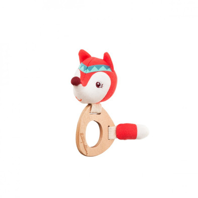 LILLIPUTIENS- Υφασμάτινη κουδουνίστρα με ξύλινο κρίκο Αλίς