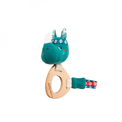 LILLIPUTIENS- Υφασμάτινη κουδουνίστρα με ξύλινο κρίκο Μάριους