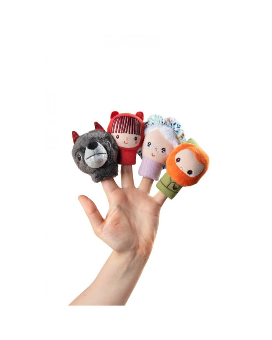 LILLIPUTIENS- Σετ 4 υφασμάτινες δαχτυλόκουκλες Η κοκκινοσκουφίτσα