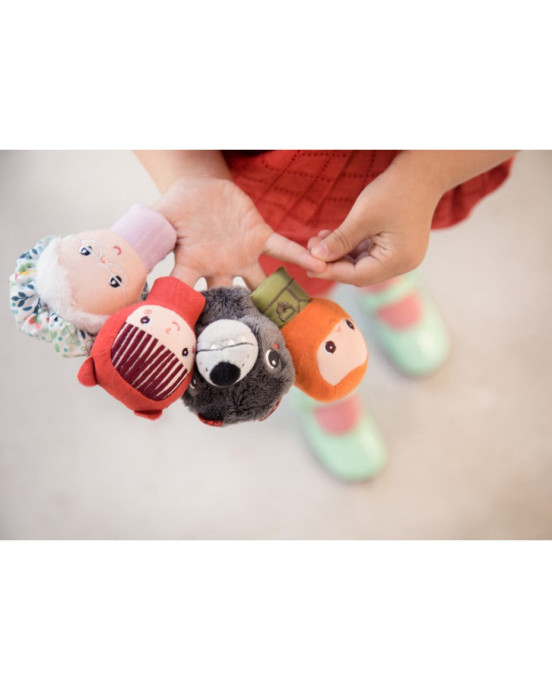 LILLIPUTIENS- Σετ 4 υφασμάτινες δαχτυλόκουκλες Η κοκκινοσκουφίτσα