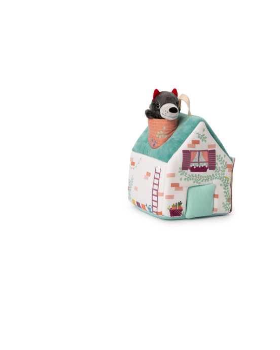 LILLIPUTIENS- Υφασμάτινο σπιτάκι δραστηριοτήτων Ο λύκος και τα 3 γουρουνάκια