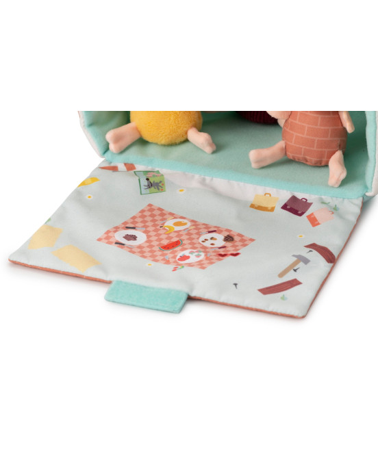 LILLIPUTIENS- Υφασμάτινο σπιτάκι δραστηριοτήτων Ο λύκος και τα 3 γουρουνάκια