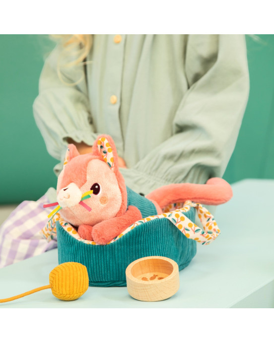 LILLIPUTIENS. Υφασμάτινη γατούλα με καλάθι Jeanne