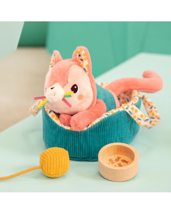 LILLIPUTIENS. Υφασμάτινη γατούλα με καλάθι Jeanne