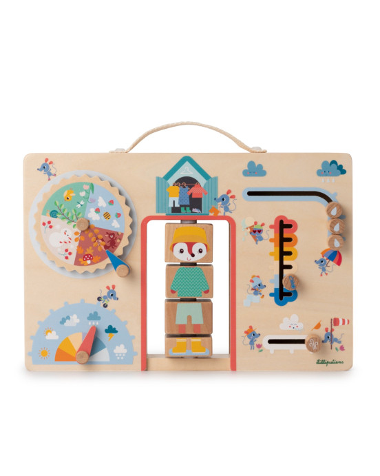 LILLIPUTIENS. Ξύλινο ταμπλό δραστηριοτήτων Το βαλιτσάκι της Alice