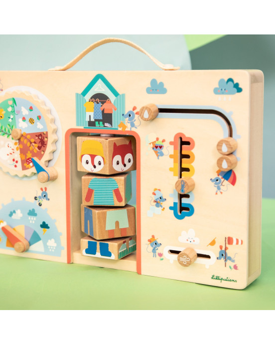 LILLIPUTIENS. Ξύλινο ταμπλό δραστηριοτήτων Το βαλιτσάκι της Alice