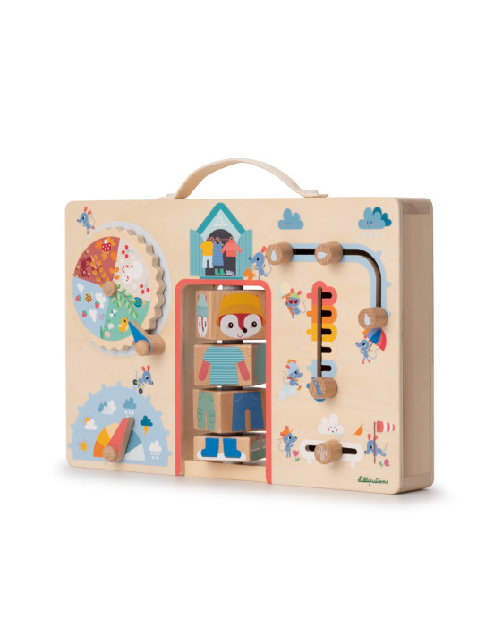 LILLIPUTIENS. Ξύλινο ταμπλό δραστηριοτήτων Το βαλιτσάκι της Alice