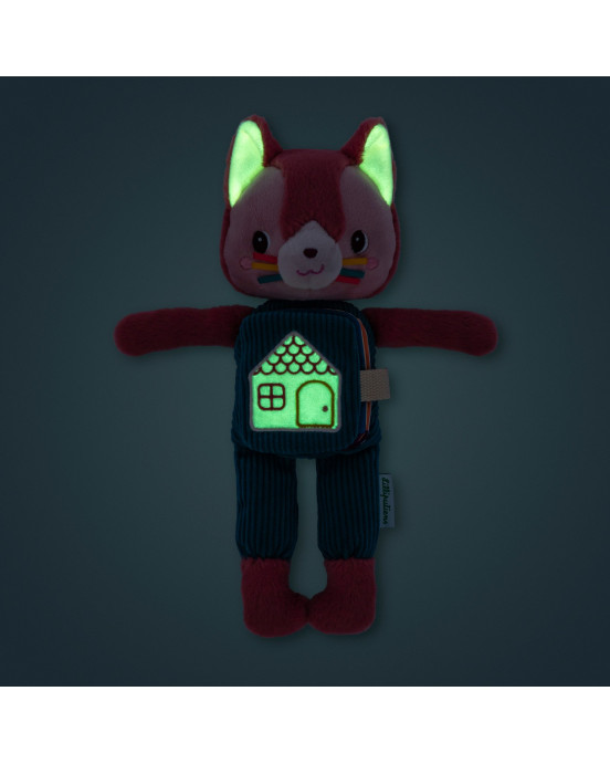 LILLIPUTIENS. Υφασμάτινη γατούλα που φωσφορίζει με βιβλιαράκι Jeanne