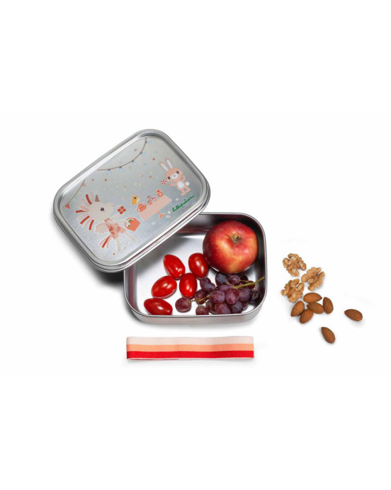 LILLIPUTIENS- Ανοξείδωτο φαγητοδοχείο με ελαστικό ιμάντα Happy Lena