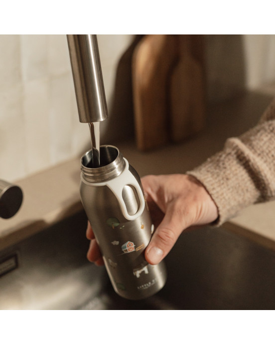 LITTLE DUTCH. Ανοξείδωτο μπουκάλι - θερμός flip-up campus 350ml - Little Farm