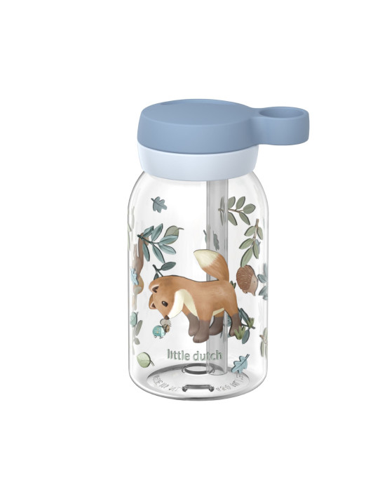 LITTLE DUTCH. Μπουκάλι με καλαμάκι campus 450 ml - Forest Friends