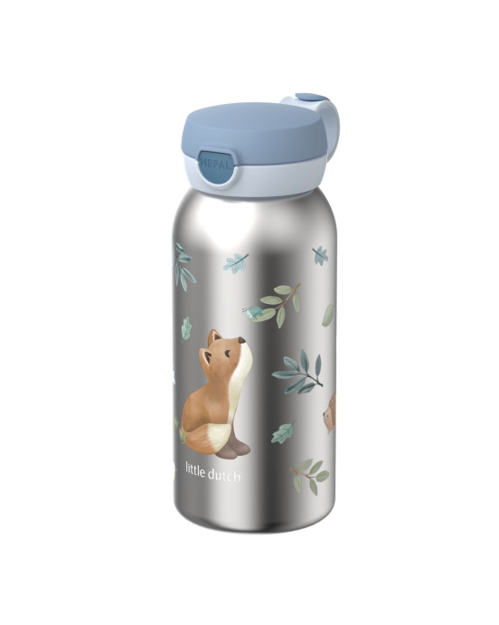 LITTLE DUTCH. Ανοξείδωτο μπουκάλι - θερμός flip-up campus 500 ml - Forest Friends