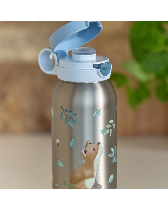 LITTLE DUTCH. Ανοξείδωτο μπουκάλι - θερμός flip-up campus 500 ml - Forest Friends