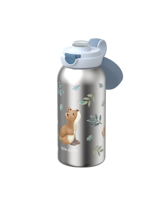 LITTLE DUTCH. Ανοξείδωτο μπουκάλι flip-up campus 600 ml - Forest Friends