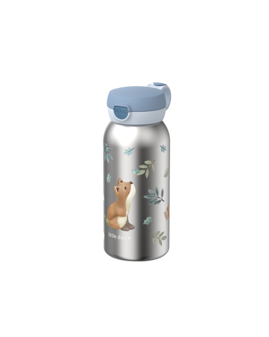 LITTLE DUTCH. Ανοξείδωτο μπουκάλι flip-up campus 600 ml - Forest Friends