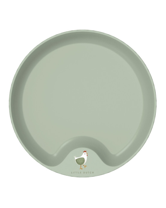 LITTLE DUTCH. Παιδικό πιατάκι Little Farm (απαλό πράσινο)