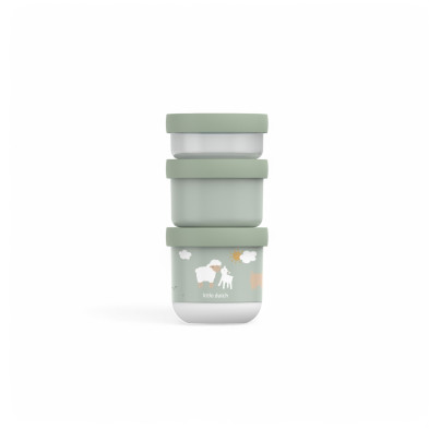 LITTLE DUTCH. Σετ 3 στοιβαζόμενα δοχεία φαγητού Mio Little Farm