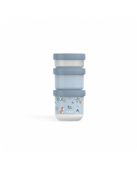 LITTLE DUTCH. Σετ 3 στοιβαζόμενα δοχεία φαγητού Mio Forest Friends