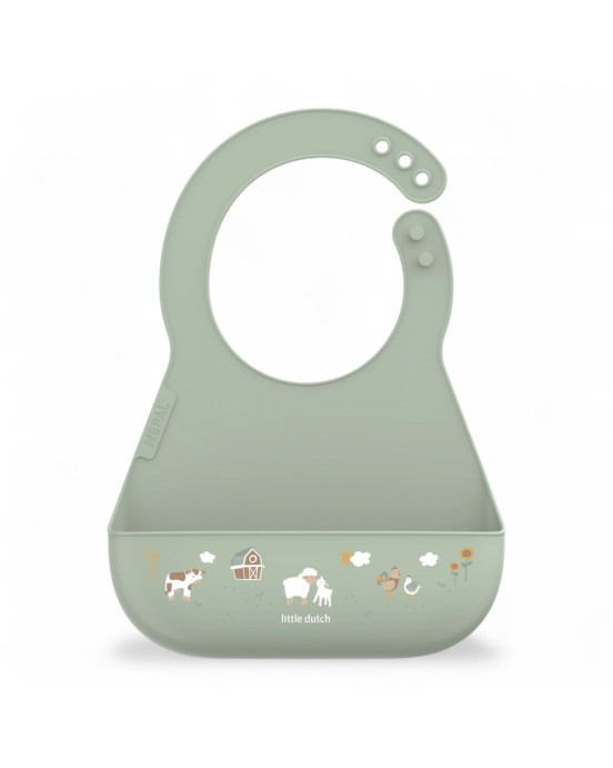 LITTLE DUTCH. Σαλιάρα σιλικόνης Mio Little Farm