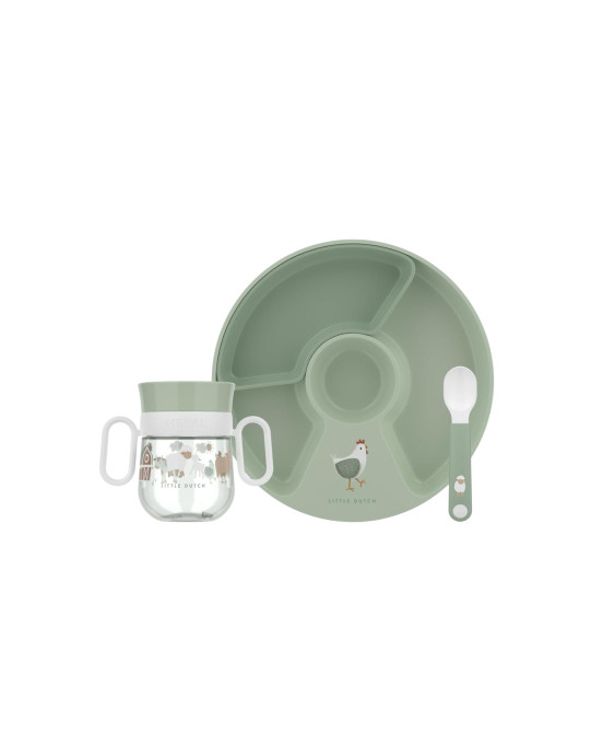 LITTLE DUTCH. Βρεφικό σετ φαγητού 3 τεμαχίων Mio Little Farm