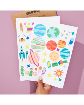 MOOUI. Αυτοκόλλητα τοίχου - Space Race